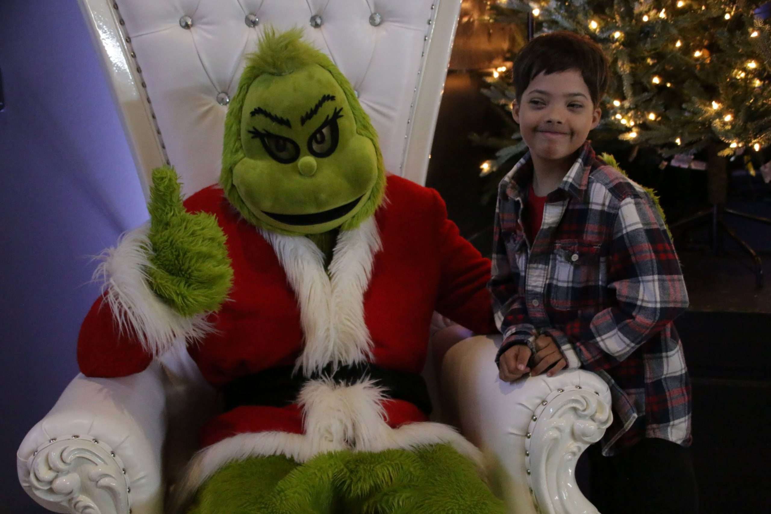 A DSACT member poses with the Grinch at our holiday party