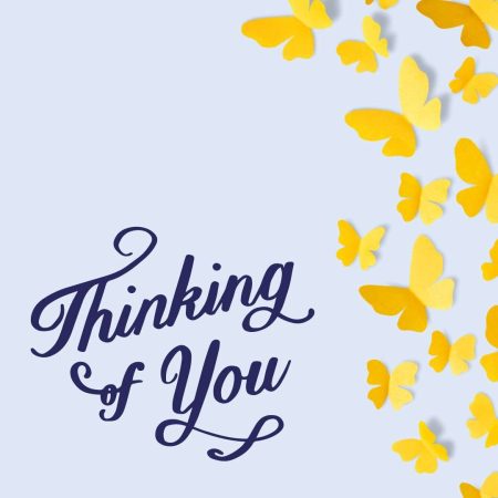 Pink, Grey Minimal Floral Thinking of You Instagram Post